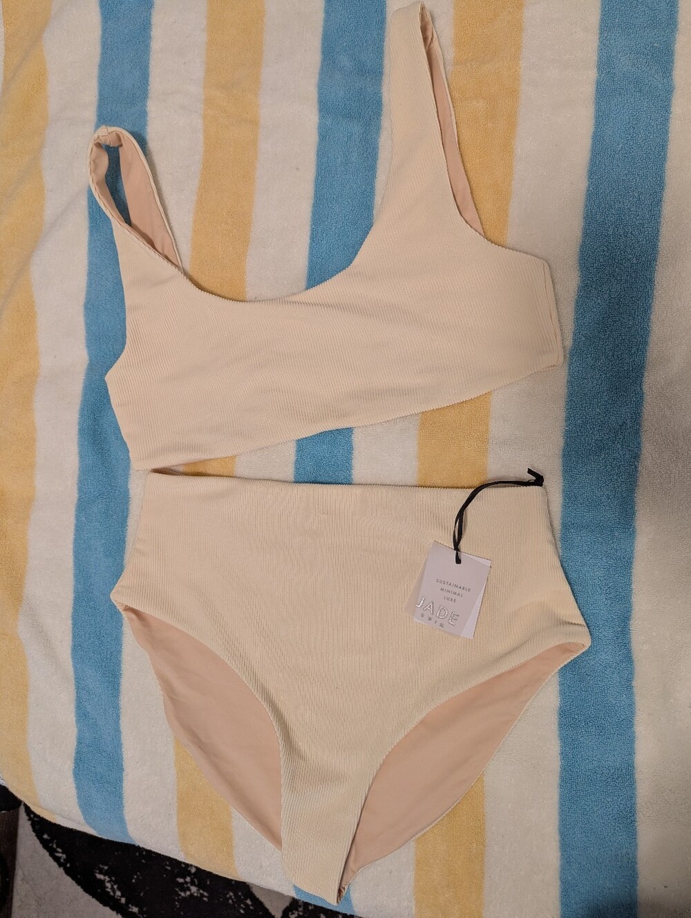 NWT Jade Swim Scoop Top & High Rise Bottom Bikini Set